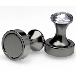 Stainless Steel Pince-tétons Magnet Pins Noires x2
